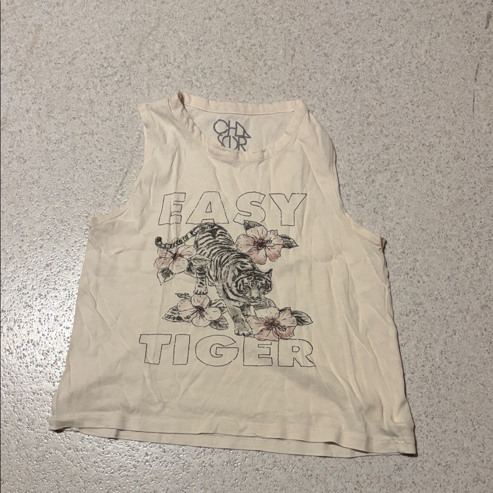 Chaser Cream 'Easy Tiger' Graphic Tank Top 🐅 🐅 🐅